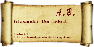 Alexander Bernadett névjegykártya